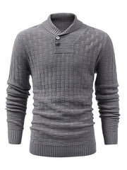 Warm Knitted Sweater Men's Casual Stretch Pullover for Fall Winter