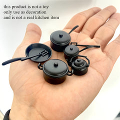 7pcs Kitchen Set Metal Material Dollhouse DIY Model Accessories