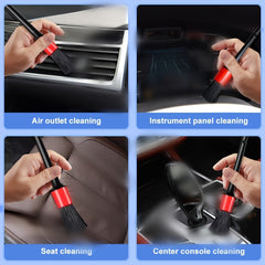 5pcs Detailing Brush Set Boar Hair Mixed Fiber Plastic Handle for Car Cleaning