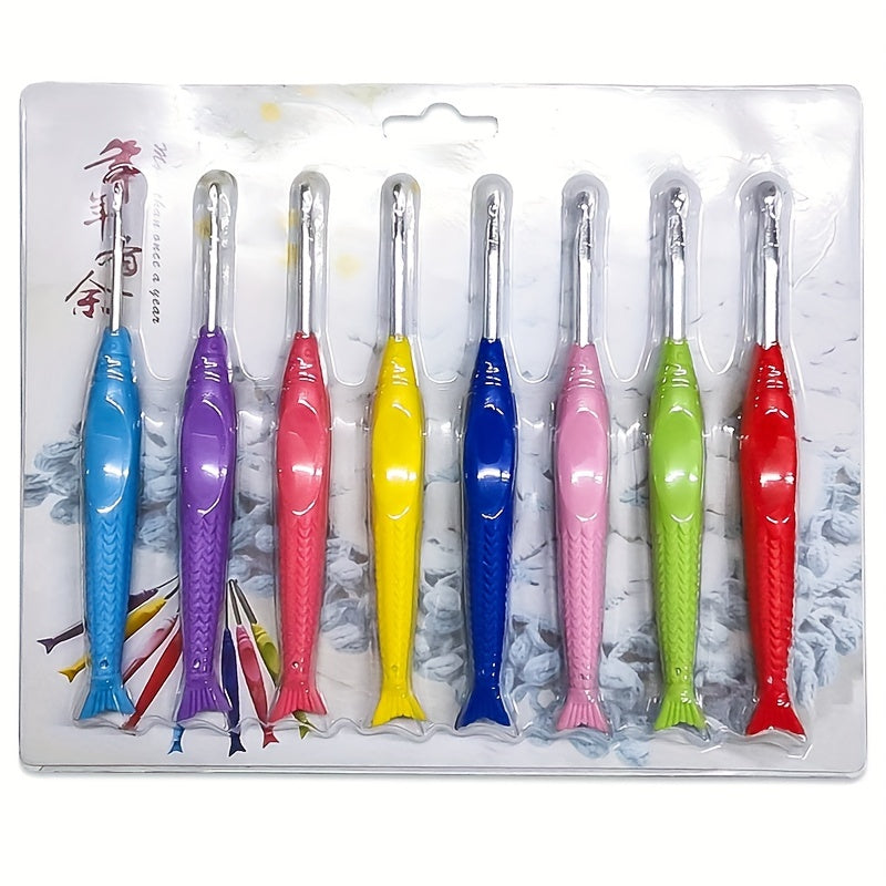 8pcs Sweater Needle Knitting Tools Crochet Fish Hook Set