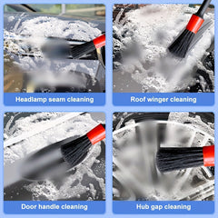 5pcs Detailing Brush Set Boar Hair Mixed Fiber Plastic Handle for Car Cleaning