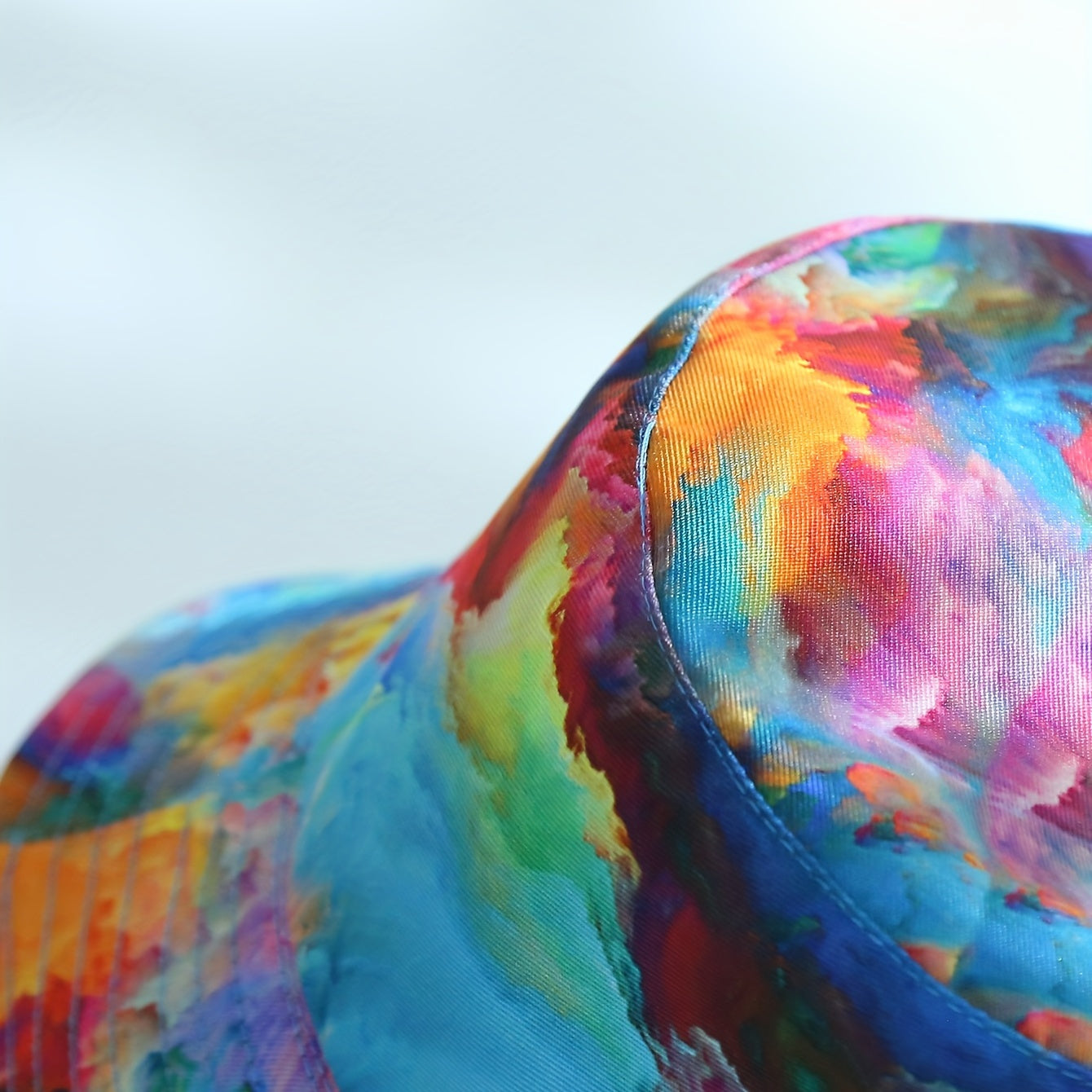 Tie Dye Print Bucket Hat Colorful Cartoon Basin Hat Lightweight Sunscreen Fisher