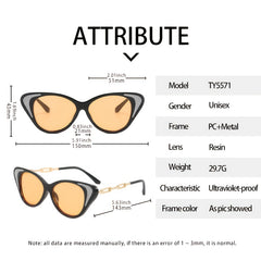 Multicolor Cat Eye Sunglasses with Zipper Case