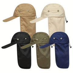 Camouflage Baseball Cap With Neck Flap Hood Waterproof Sun Visor