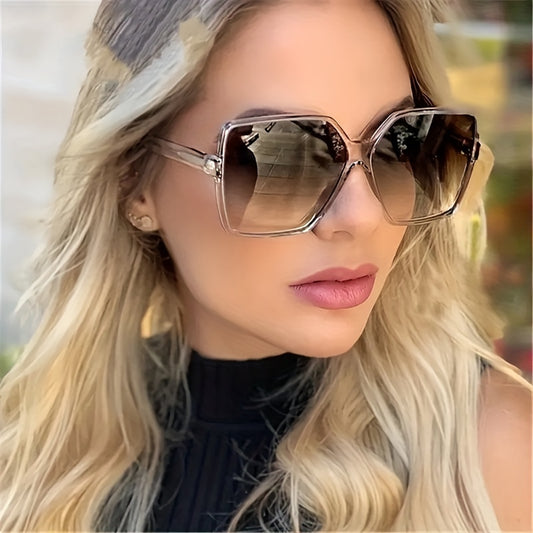 Large Square Sunglasses Jelly Frame Gradient Glasses UV400
