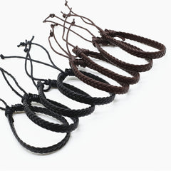 Coffee Leather Bracelet Men's Jewelry
