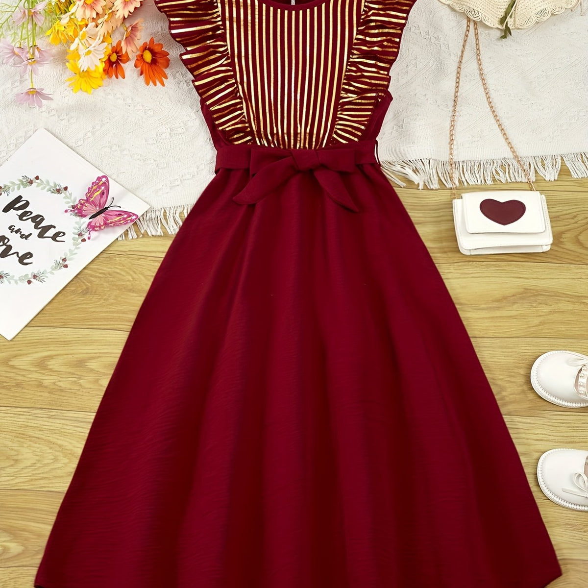 Vintage Butterfly Sleeve Fit And Flare Dress For Party