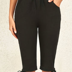Women's Plus Size Casual Drawstring Knee Length Pants