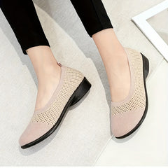 Women's Knit Flat Shoes Comfortable Slip On Casual Driving Flats