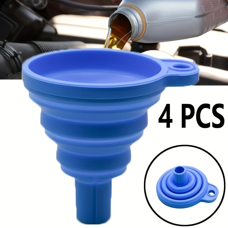 Universal Silicone Liquid Funnel Telescopic Long Neck for Easy Changes