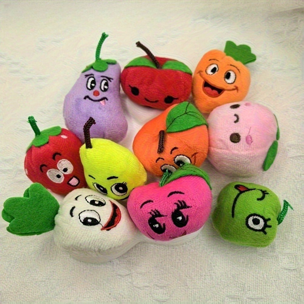 10pcs Cartoon Finger Puppet Toy Fruit Vegetable Shape Early Education