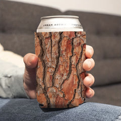 Tree Bark Texture Print Neoprene Can Cooler Lid Insulated 12oz Standard Can