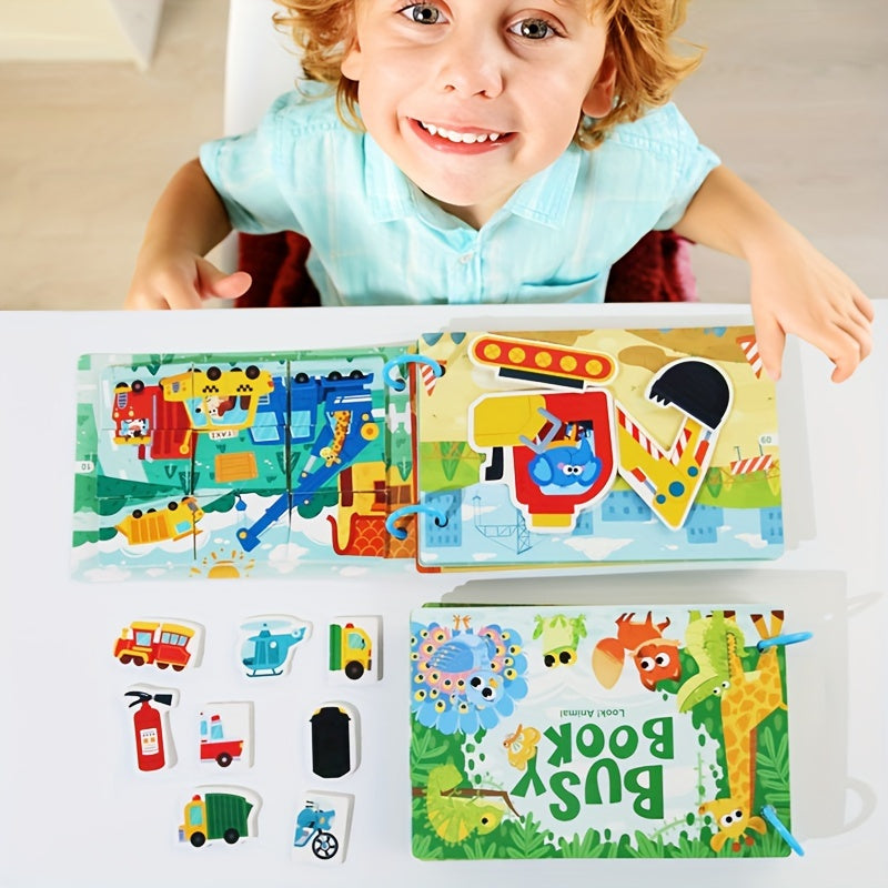 Vehicle Themed Busy Book Educational Activity Set