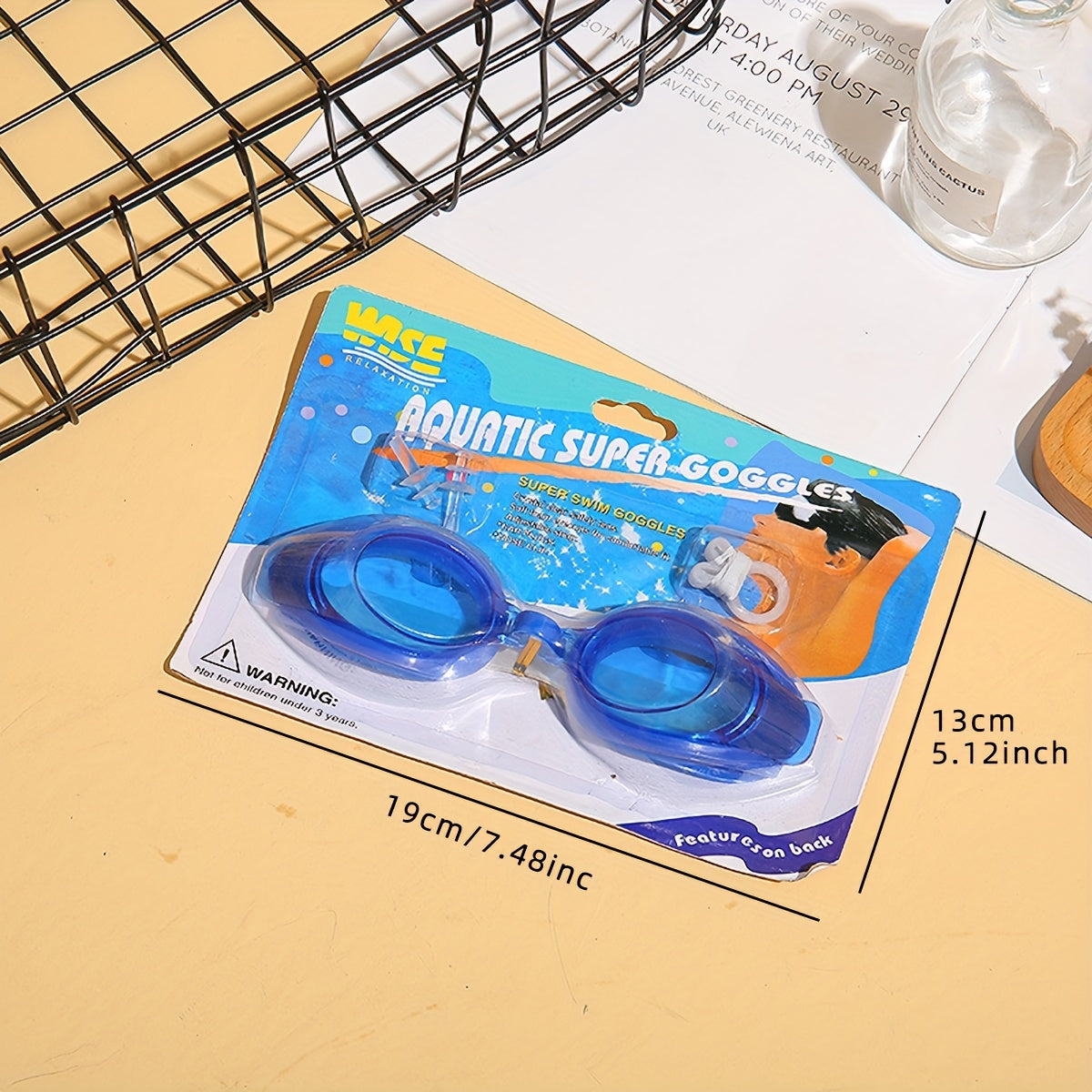 Waterproof Swimming Goggles High Definition Goggles with Replaceable Nose Pads