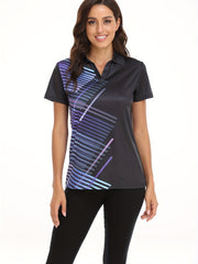 Half Button Golf Sports T Shirts Women's Polo Shirts