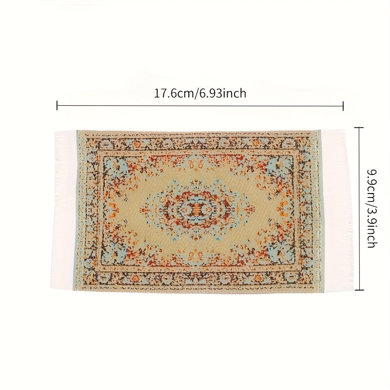 Vibrant Dollhouse Rug 1pc Compact Durable Textile for Decor