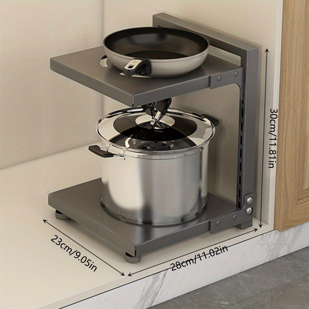 Adjustable Pan Organizer Rack For Cabinet Storage – CRAZE