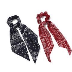 2pcs Paisley Bowknot Hair Scarf Scrunchies Hair Tie Elastic Hair Scrunchy