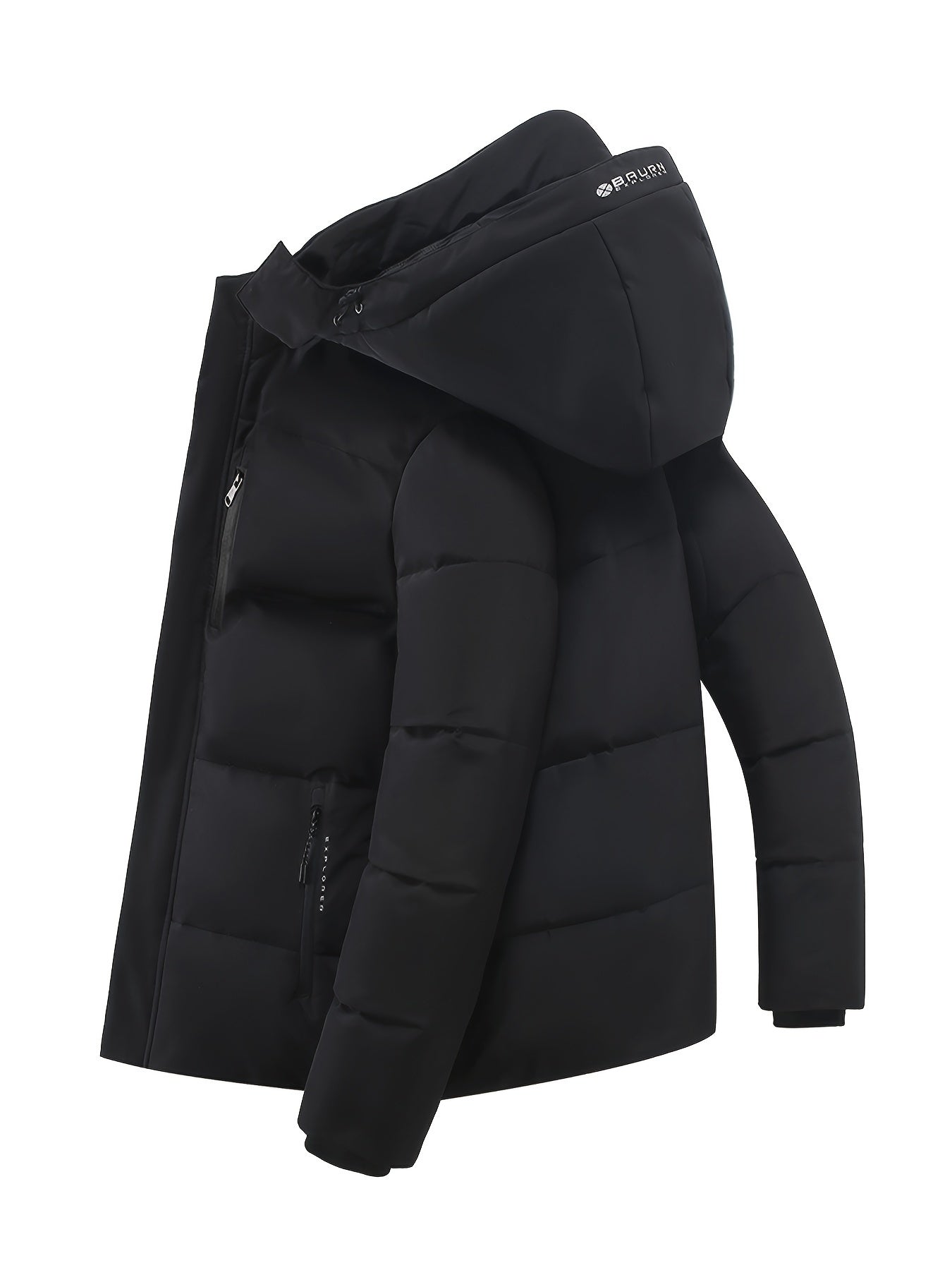 Men's Padded Hooded Coat Warm Windproof Jacket Winter