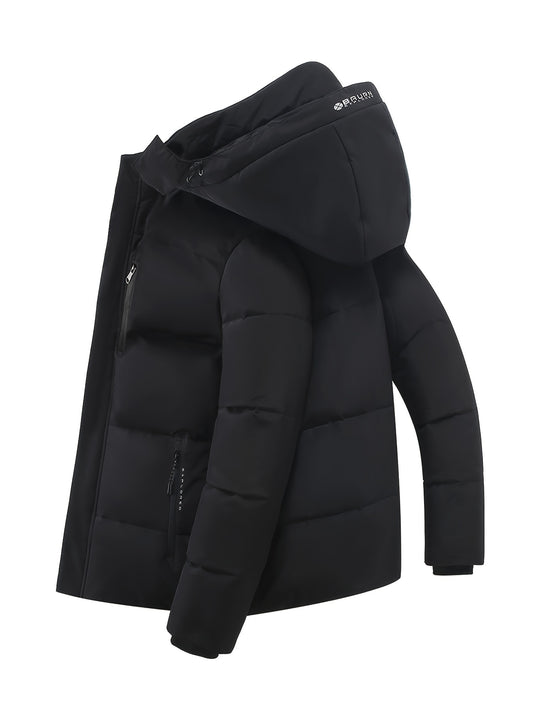 Men's Padded Hooded Coat Warm Windproof Jacket Winter