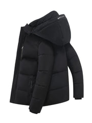 Men's Padded Hooded Coat Warm Windproof Jacket Winter