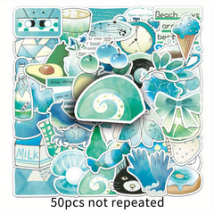 50pcs Cartoon Graffiti Stickers, Self Adhesive, Mixed Colors, Irregular Shapes