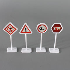 15pcs Road Sign Toy Model City Traffic Road Obstacle Signal Light