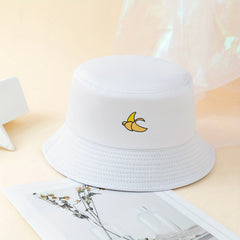 Banana Printed Bucket Hat Solid Cotton Basin Hat Unisex