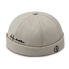 Embroidered Beanie Hat Retro Sailor Brimless Docker Caps