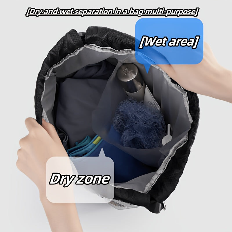 Basketball Storage Bag Drawstring Backpack with Shoe Compartment