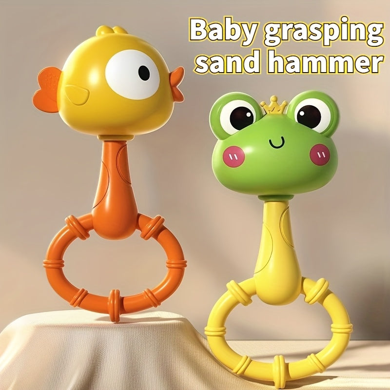 Frog Chicken Style Sand Hammer Hand Bell Toy Multicolor