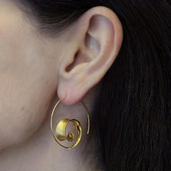 Golden Silvery Dangle Earrings Retro Style Silver Plated Jewelry