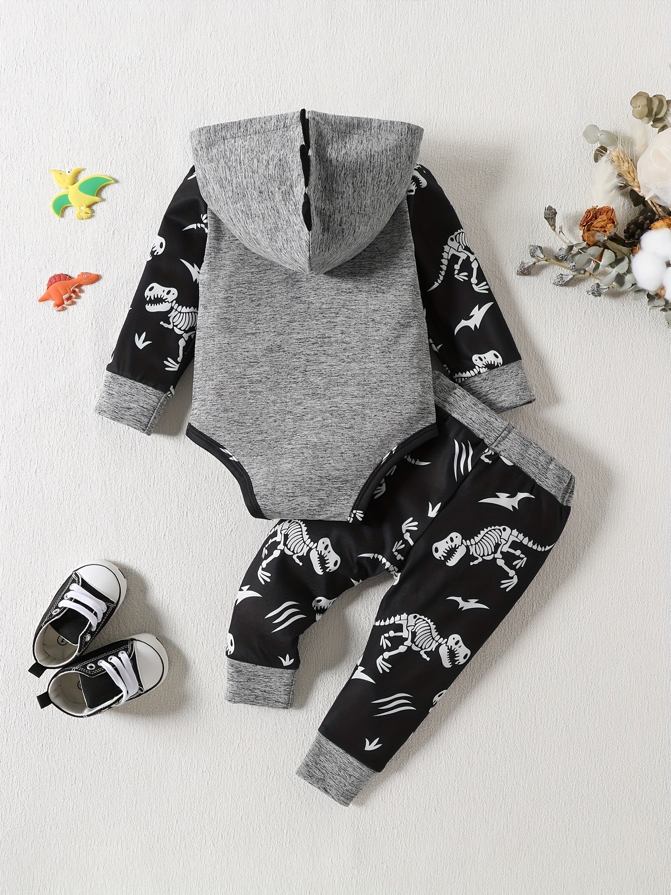 Infant Hooded Romper & Long Sleeve Bodysuit Set