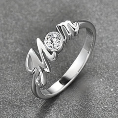 Mother's Gift Silver Plated Oval Zircon Ring for Women