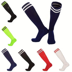 Breathable Striped Soccer Thigh Socks for Outdoor Training