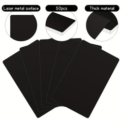 50pcs Metal Business Cards Aluminum Blank Business Cards DIY Gift Cards