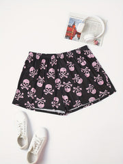 Skull Print Stretch Sleepwear Shorts