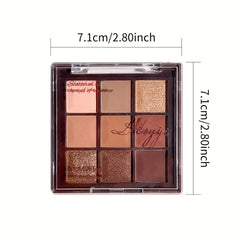 Hisyi Mocha Chocolate Eyeshadow Palette - 9 Shades Brown Nude & Golden Matte & G