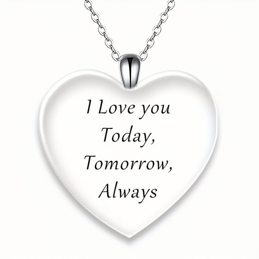 Love Crystal Pendant Necklace Letter Necklace English Birthday Gift