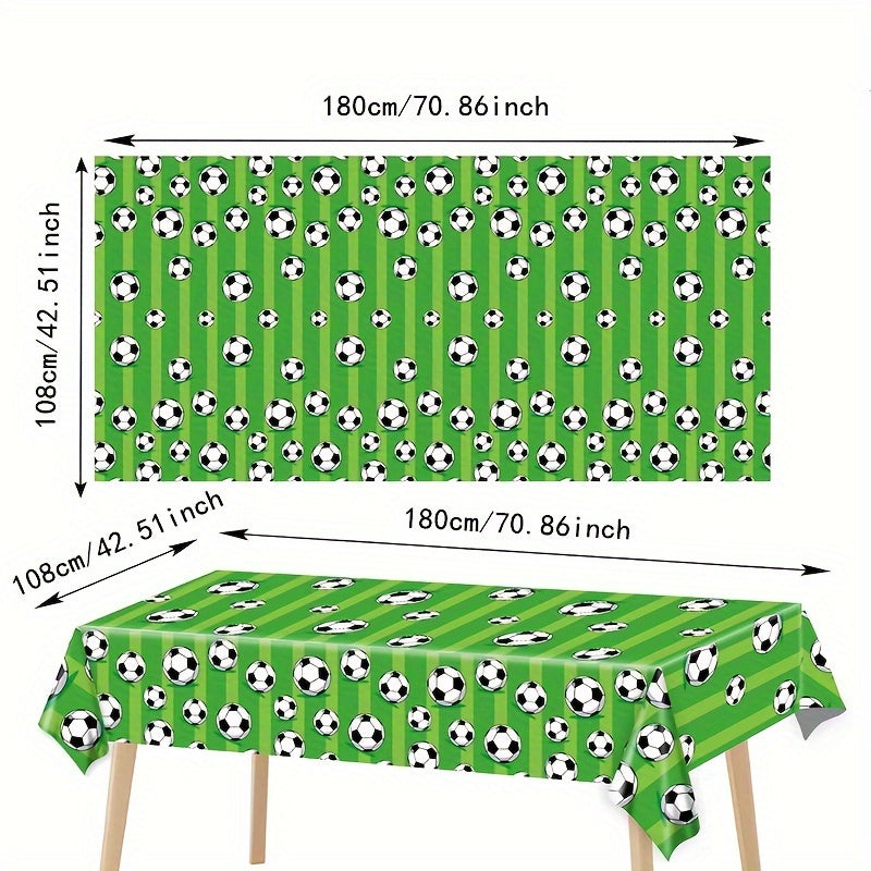 Soccer Party Tablecloth Green Football Table Decoration