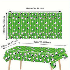 Soccer Party Tablecloth Green Football Table Decoration