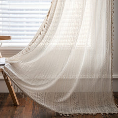 Translucent Boho Macrame Tassels Window Curtain