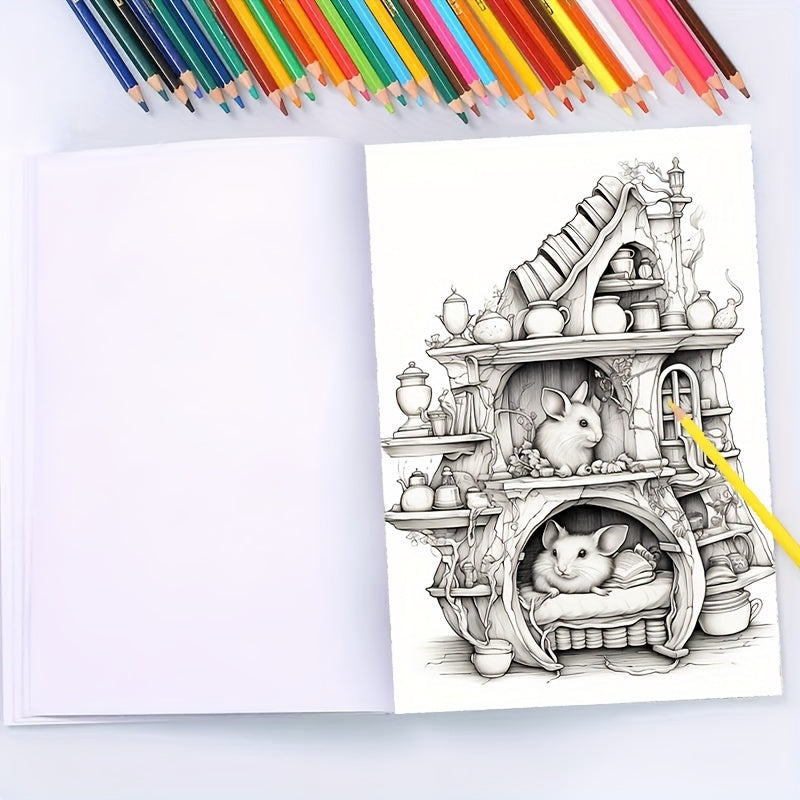 Deluxe Mouse Coloring Book 22 Pages Relaxing Art & Craft Activity