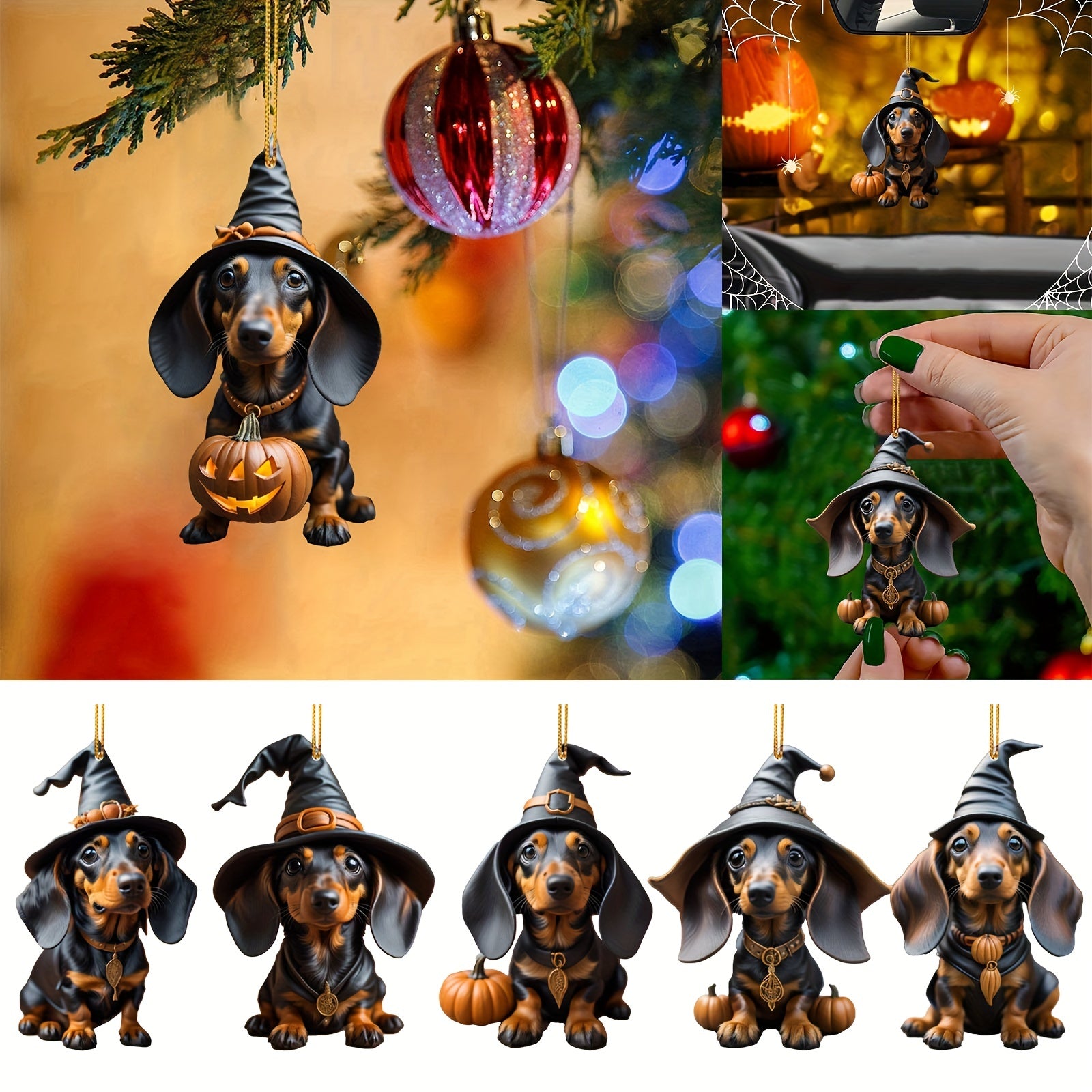 Christmas Acrylic Car Decorations - Tree, Halloween, Backpack Decorations