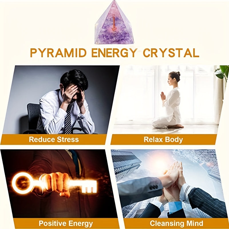 Natural Crystal Pyramid Healing Energy Reiki Chakra Meditation