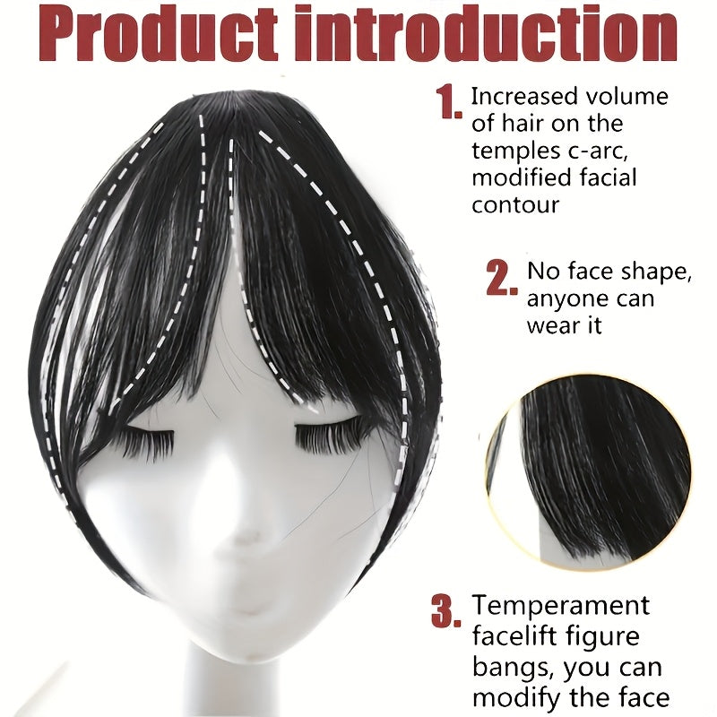Women's High Temp Synthetic Hair Topper with Side Bangs