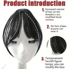 Women's High Temp Synthetic Hair Topper with Side Bangs