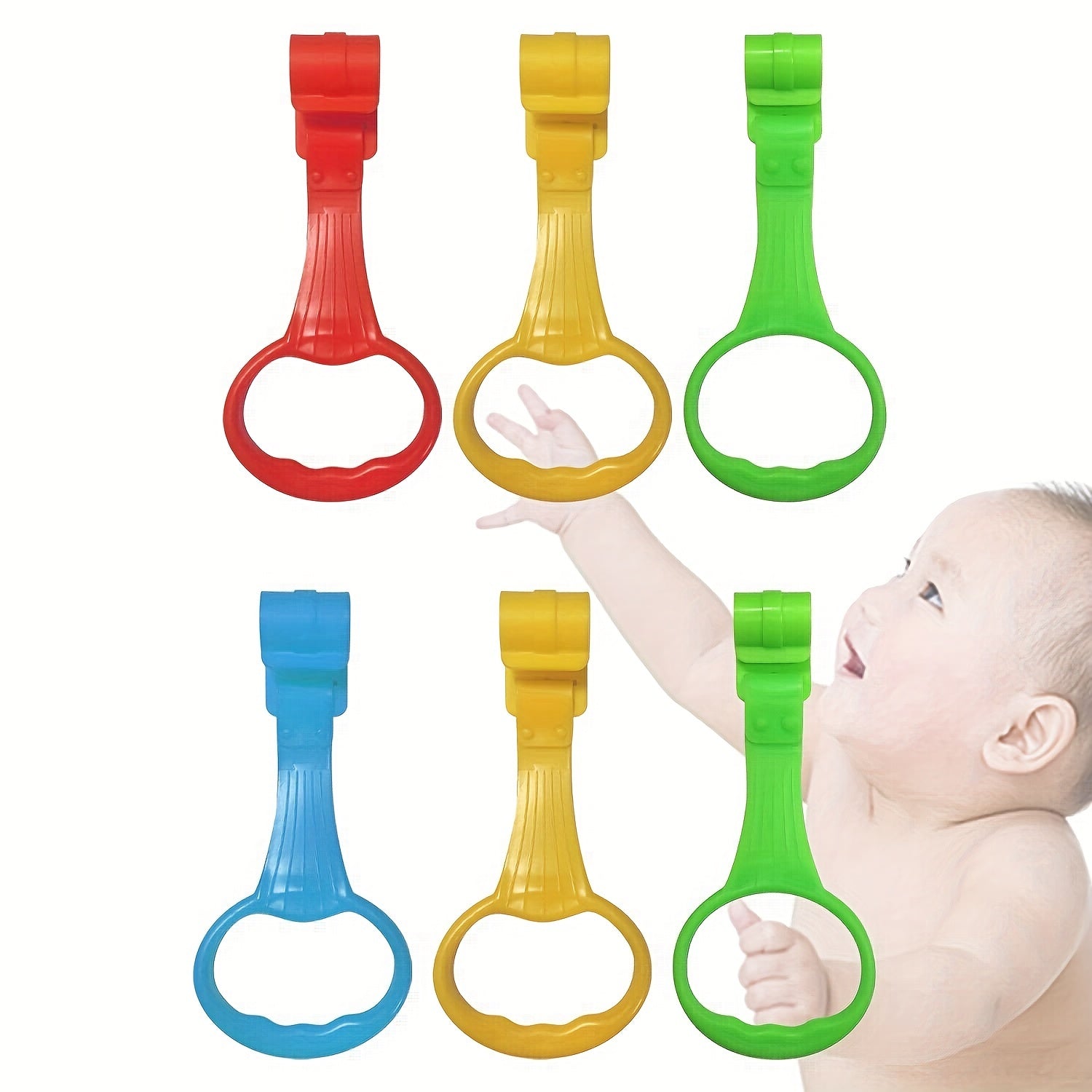 1pc Baby Crib Pull Rings Colorful Toddler Walk Rings