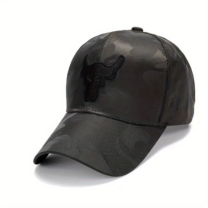 American Flag Bull Camo Baseball Cap