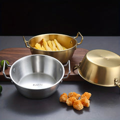 2pcs Stainless Steel Bowl Household Snack Bowl With Handle Reusable